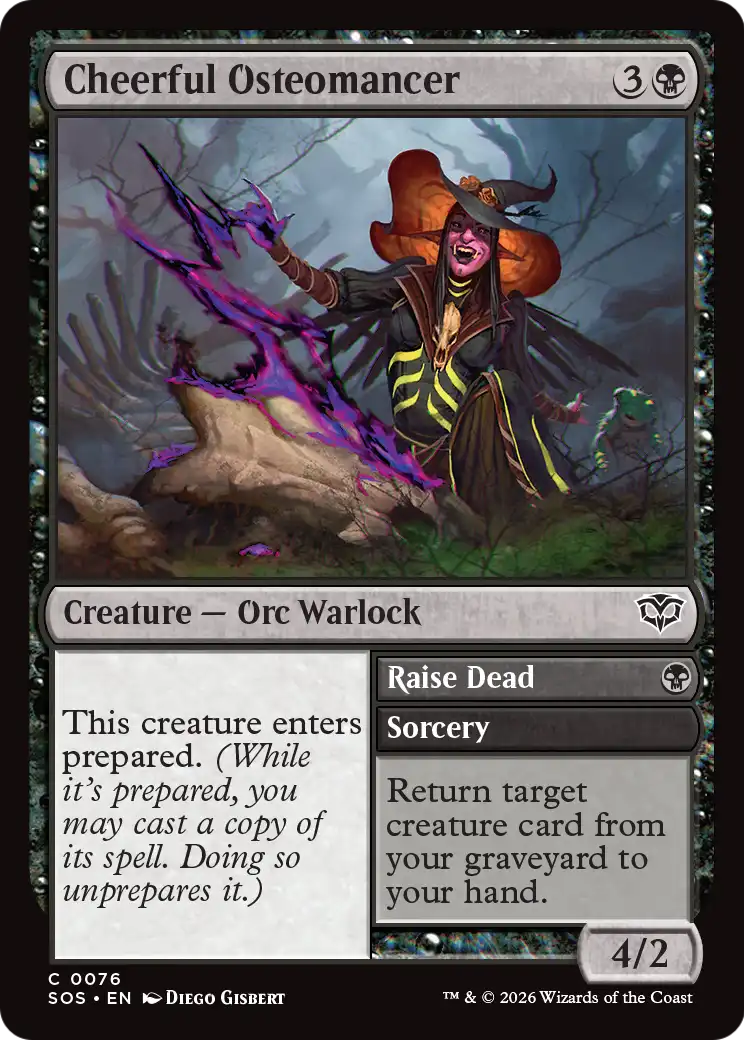Cheerful Osteomancer // Raise Dead