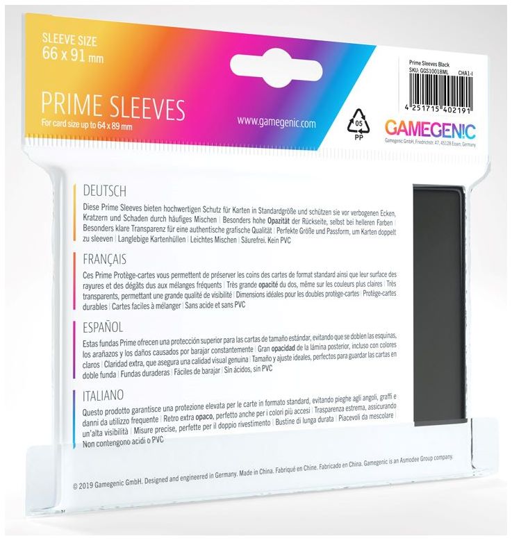 Gamegenic Prime Card Sleeves - Black