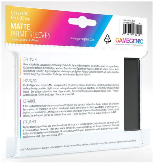 Gamegenic Matte Prime Card Sleeves - Black